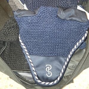 Navy Blue Equestrian Ear Bonnet